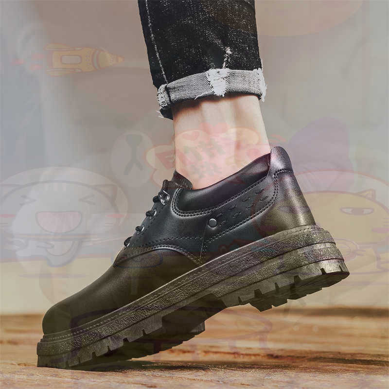 Streetwear Brand Sale - Ciemna skóra naturalna Modne tenisówki Tenisowe