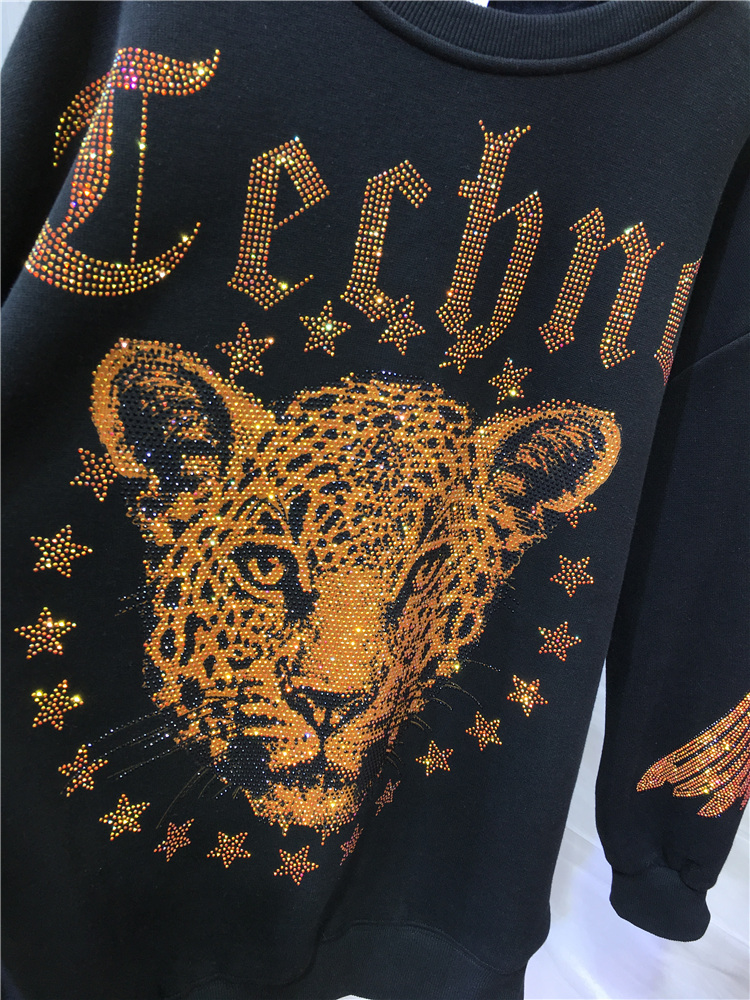 Leopard Rhinestones L-4XL Plus – Streetwear Brand Clothing recenzja i cena